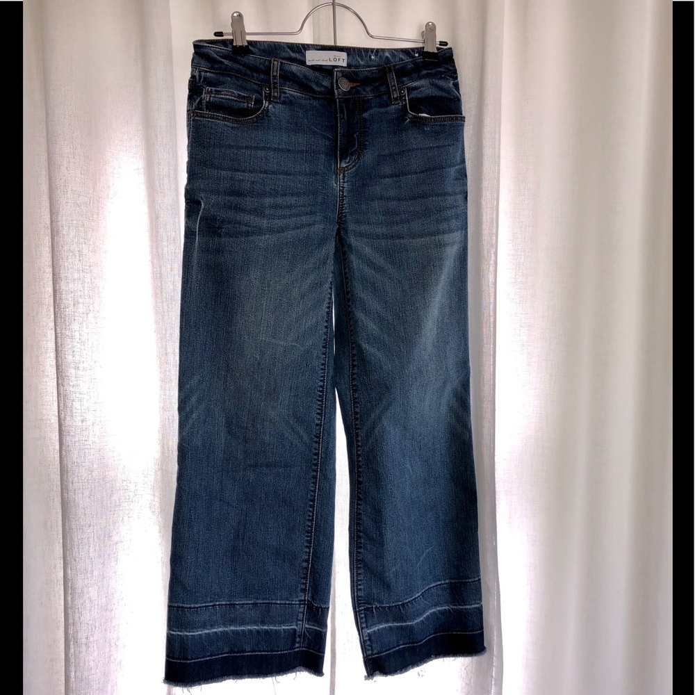 Loft denim wide leg crops.